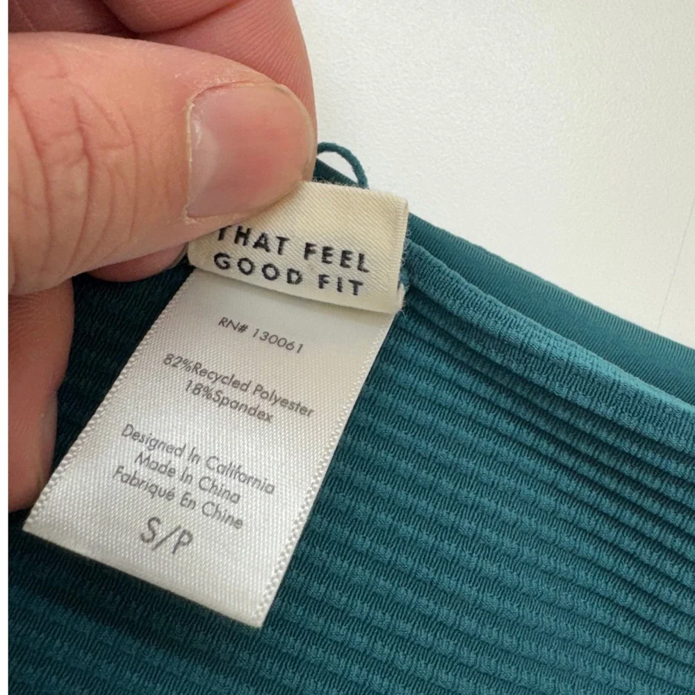 L Space Bikini Bottoms Womens Small Teal Desi Ribbed High Waist Beach Coastal